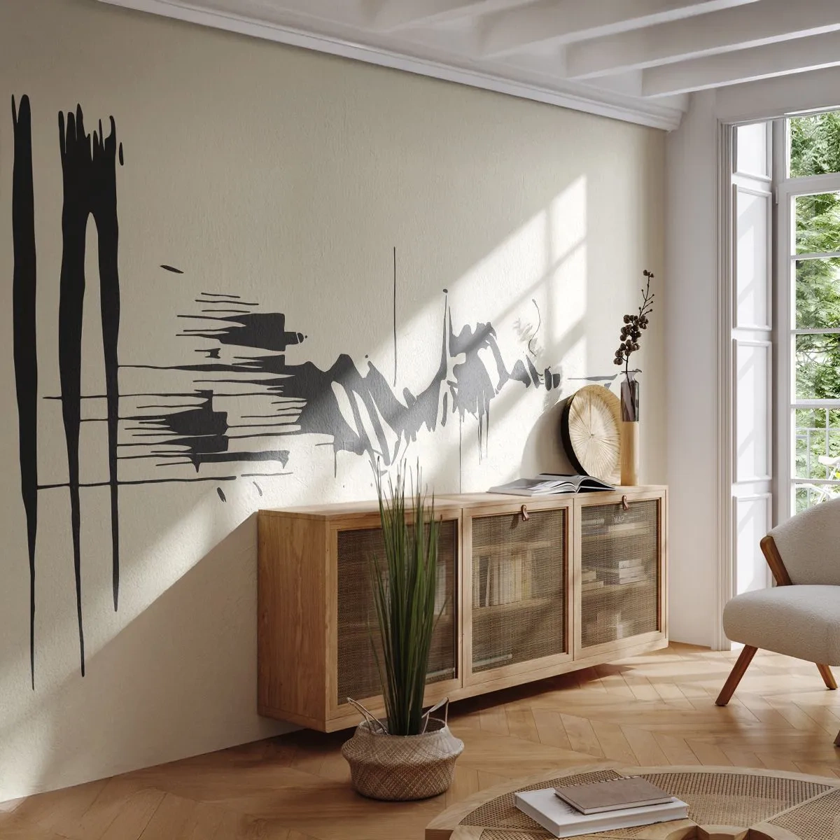 Papier Peint Photo Premium Canvas - Abstraction hâtive - Abstraction, Minimalisme, Morceau - 400x280 cm