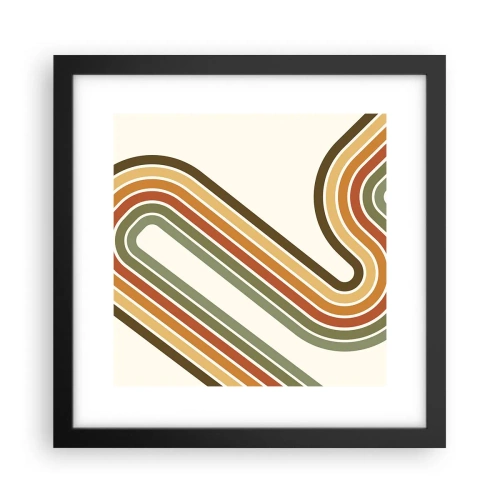 Affiche dans un cadre noir - Poster - En zig zag vers le but - 30x30 cm