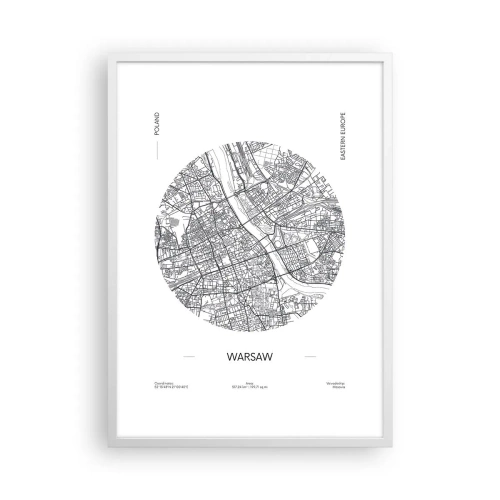 Affiche dans un cadre blanc - Poster - Anatomie de Varsovie - 50x70 cm