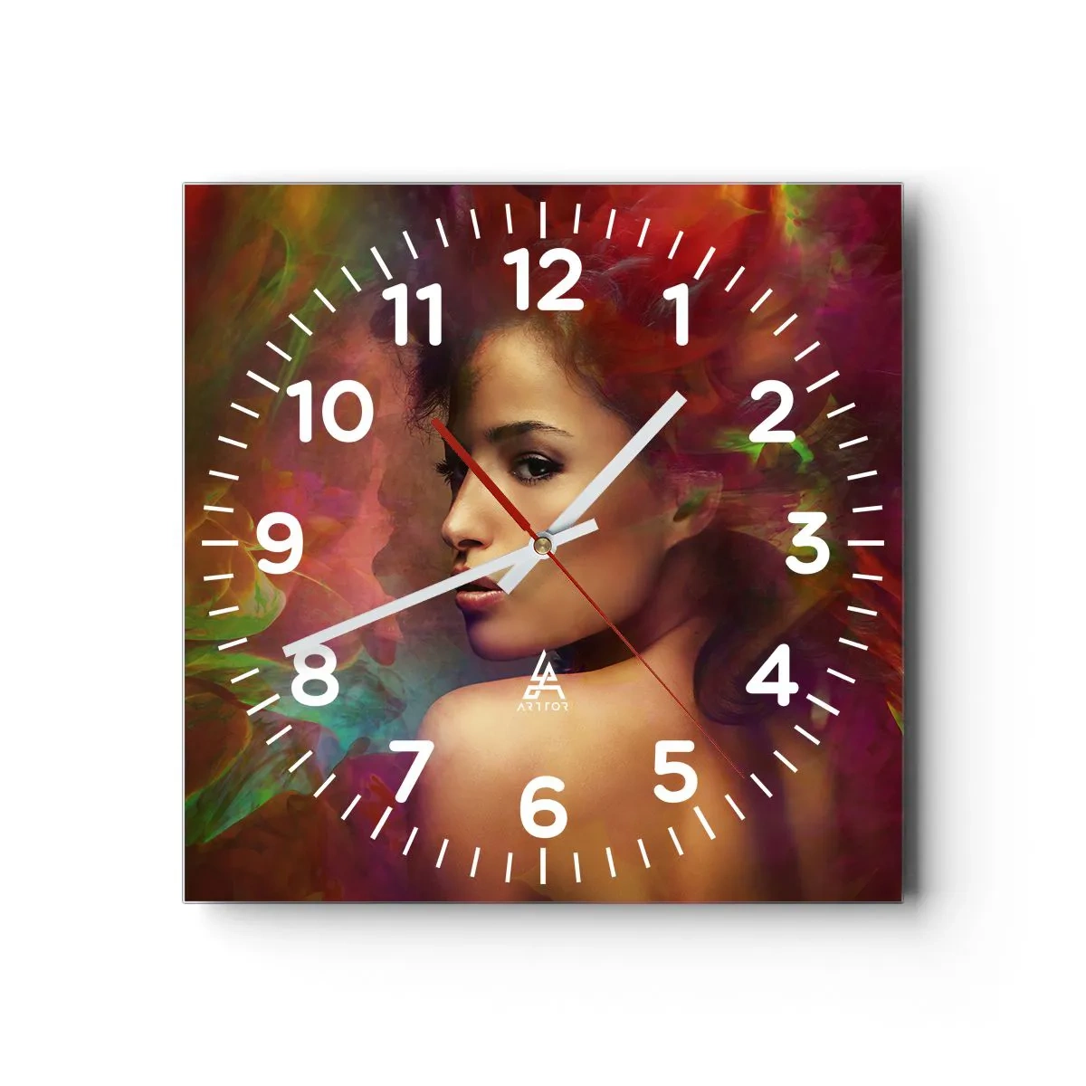 Horloge murale - Pendule murale - Plus beau qu'un arc-en-ciel, aussi délicat qu'un brouillard - 40x40 cm