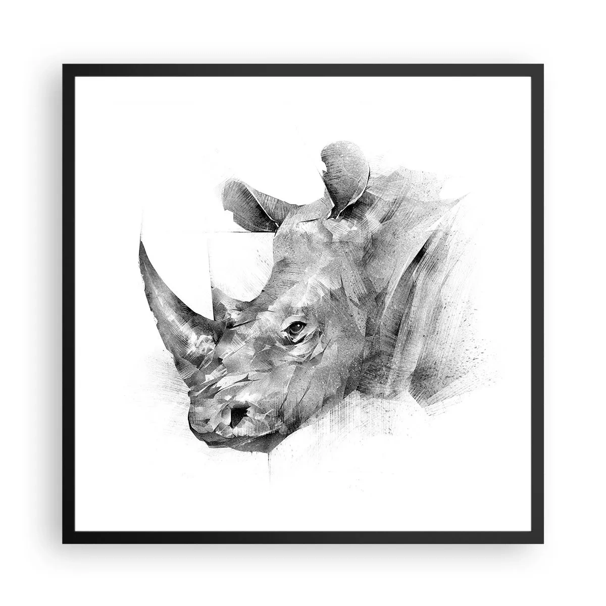 Affiche dans un cadre noir - Poster - Potrait africain - 60x60 cm