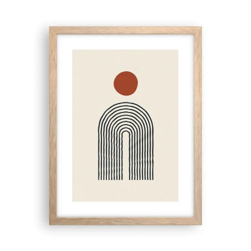 Affiche dans un chêne clair - Poster - Le magnétisme des formes et des couleurs - 30x40 cm