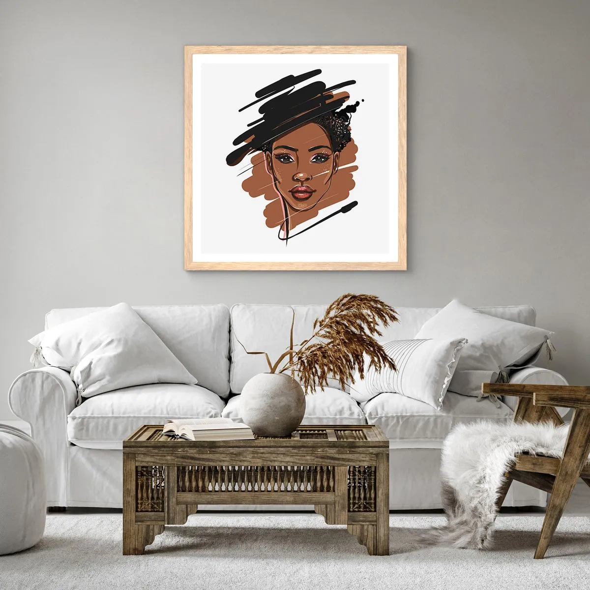 Affiche dans un chêne clair - Poster - Doux comme le chocolat - 40x40 cm