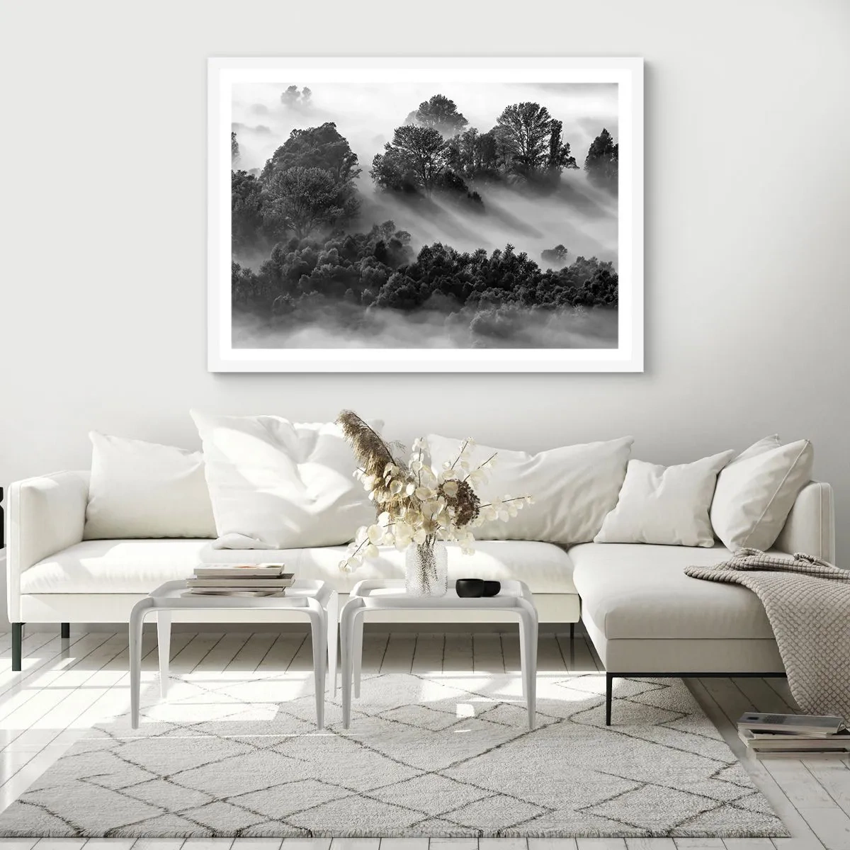 Affiche dans un cadre blanc - Poster - Sortir de son sommeil - 50x40 cm