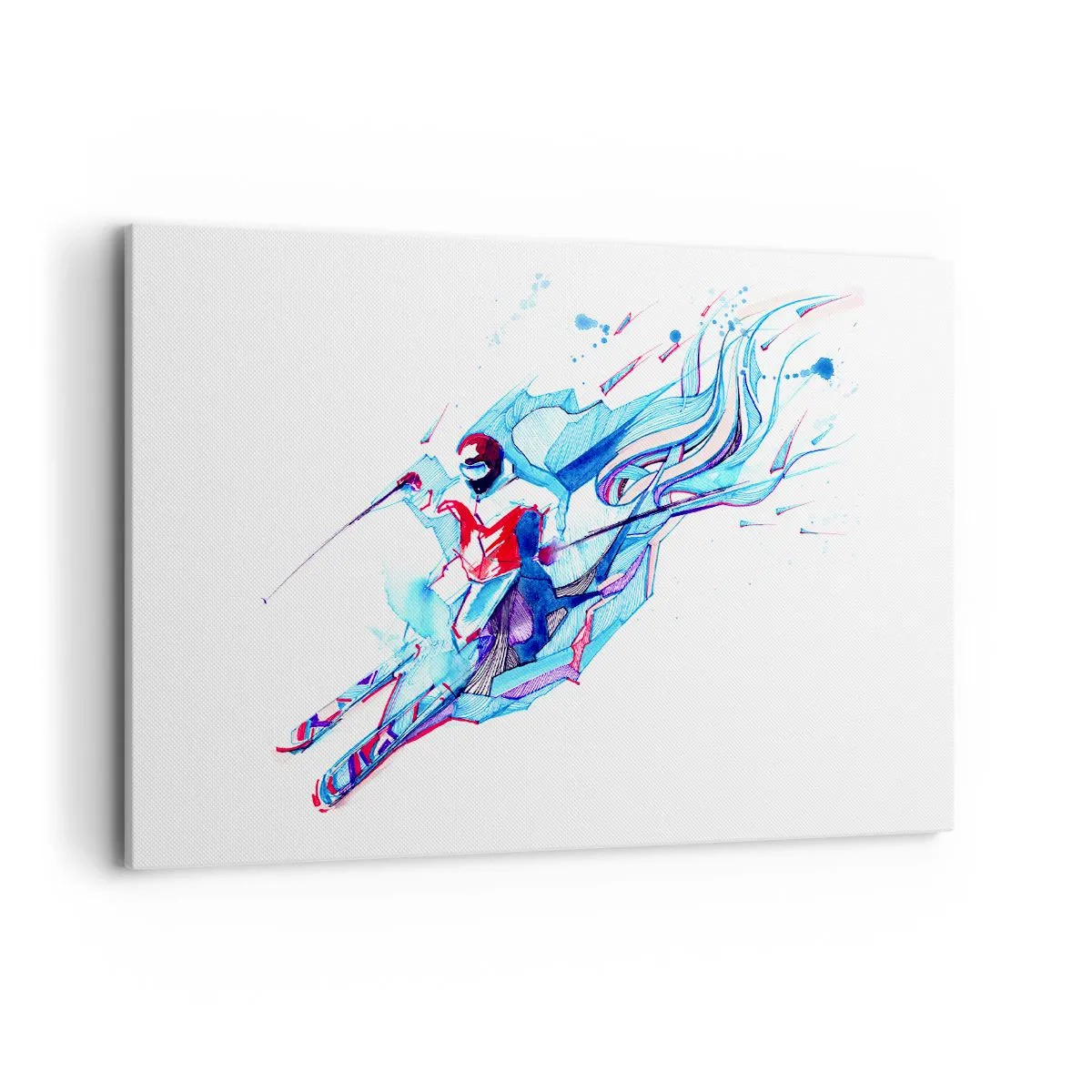 Impression sur toile - Image sur toile - Cavalier abstrait aux couleurs dynamiques - 120x80cm - Ruée folle vers la joie - Décoration murale moderne pour le salon et la chambre ARTTOR