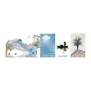 Échantillon De Papier Peint Standard Eco - Vers les montagnes de cristal - Abstraction, Fantaisie, Paysage - 100x30 cm