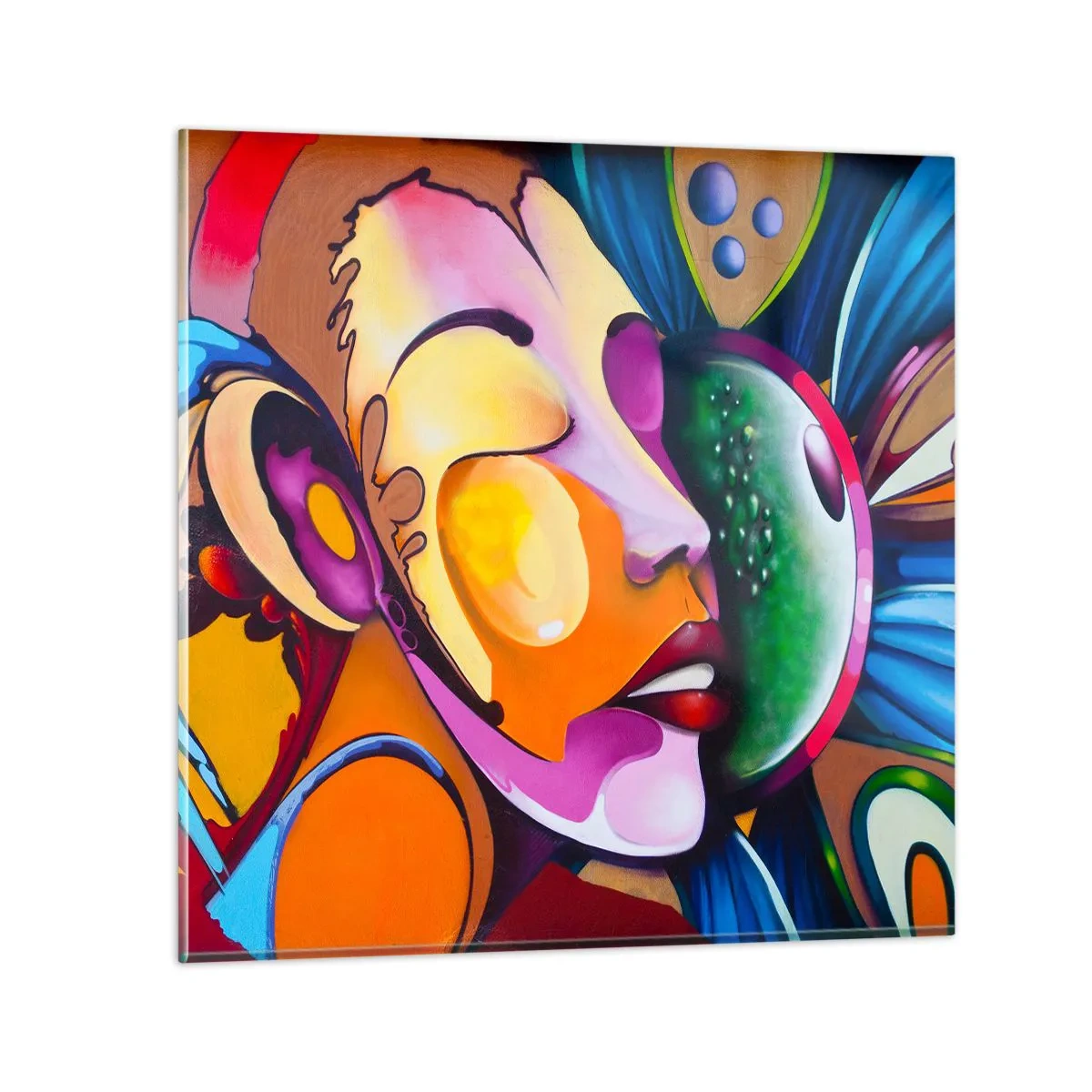 Impression sur verre - Image sur verre - Toucher avec la couleur - 70x70 cm