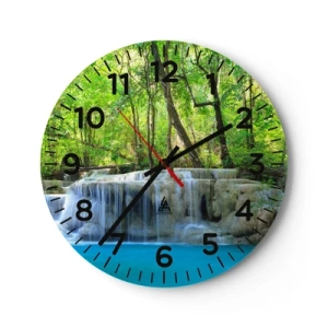 Horloge murale - Pendule murale - Se noyer dans le turquoise et le vert - 30x30 cm