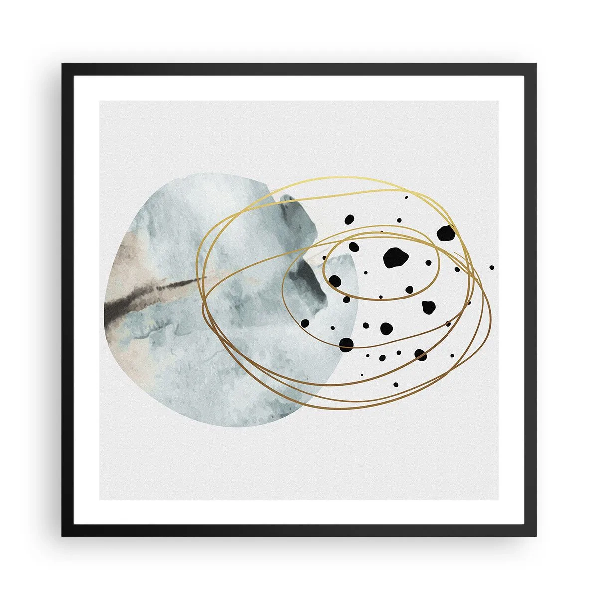 Affiche dans un cadre noir - Poster - Emmêlement de l'espace - 60x60 cm