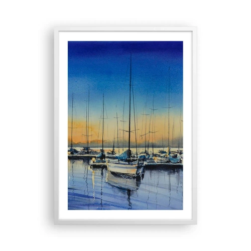 Affiche dans un cadre blanc - Poster - Fin d'une belle journée - 50x70 cm