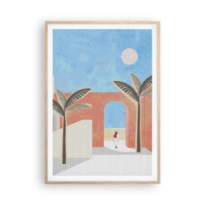 Affiche dans un chêne clair - Poster - Journée arabe - 70x100 cm