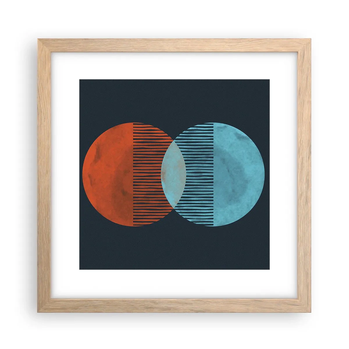 Affiche dans un chêne clair - Poster - Fantaisie astronomique - 30x30 cm