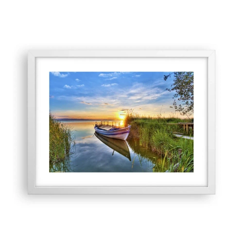 Affiche dans un cadre blanc - Poster - La crique où les rêves deviennent réalité - 40x30 cm