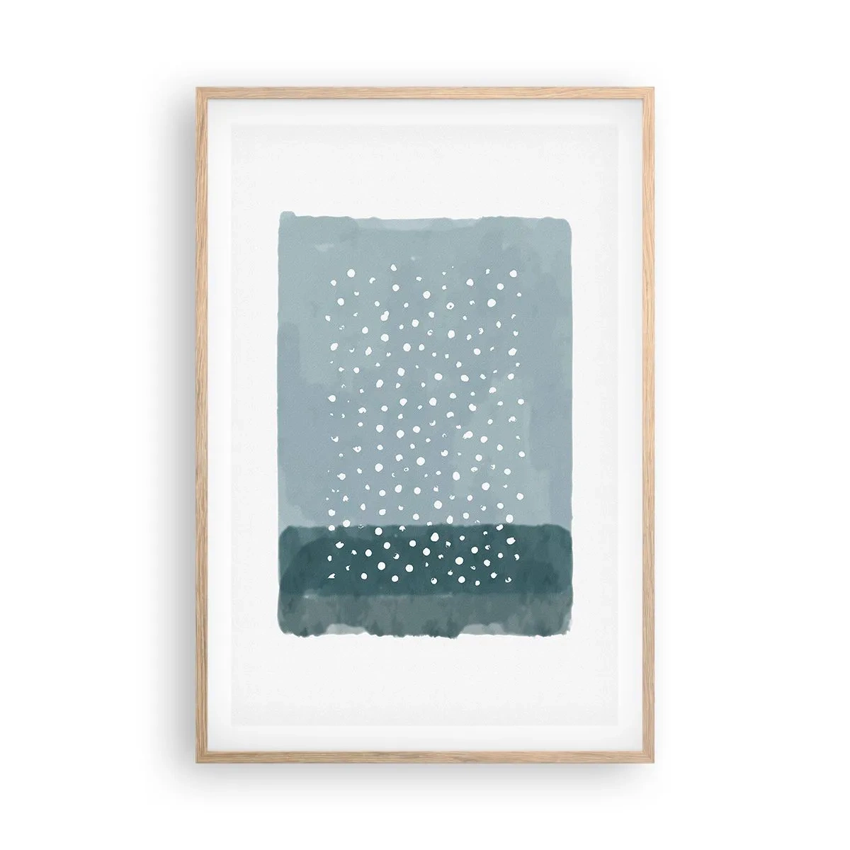 Affiche dans un chêne clair - Poster - Évolution de bleus - 61x91 cm