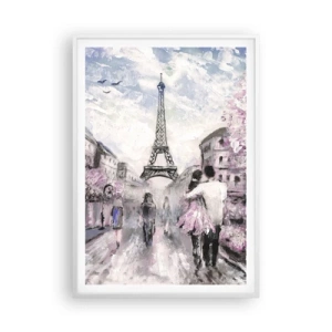 Affiche dans un cadre blanc - Poster - Comment tomber amoureu, il faut juste... - 70x100 cm