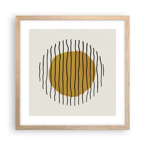 Affiche dans un chêne clair - Poster - Abstraction tremblante de chaleur - 40x40 cm