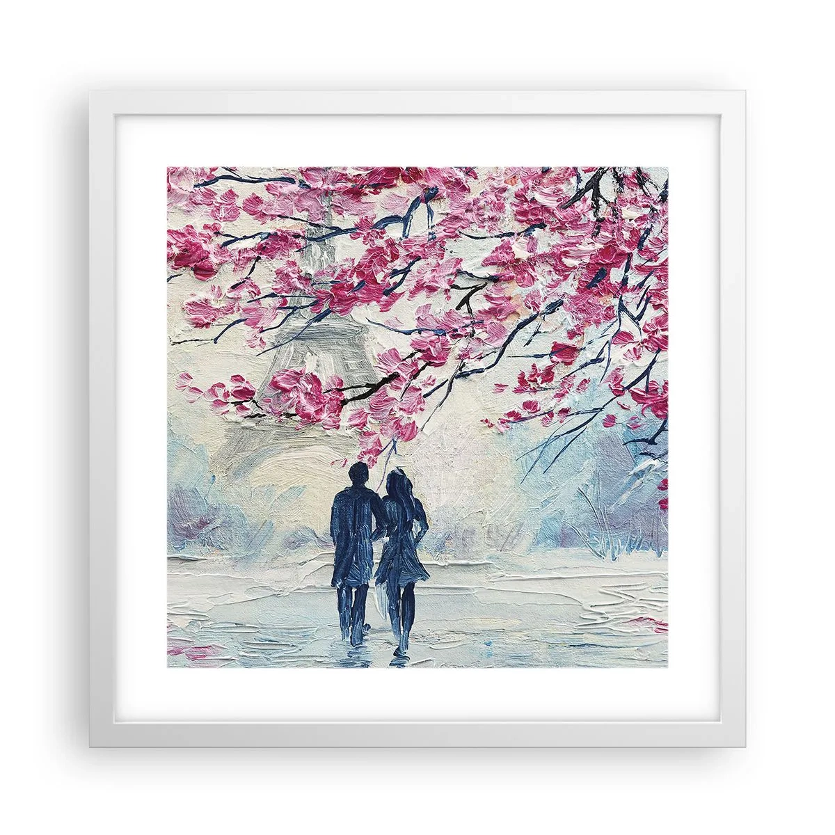 Affiche dans un cadre blanc - Poster - Ballade romantique - 40x40 cm