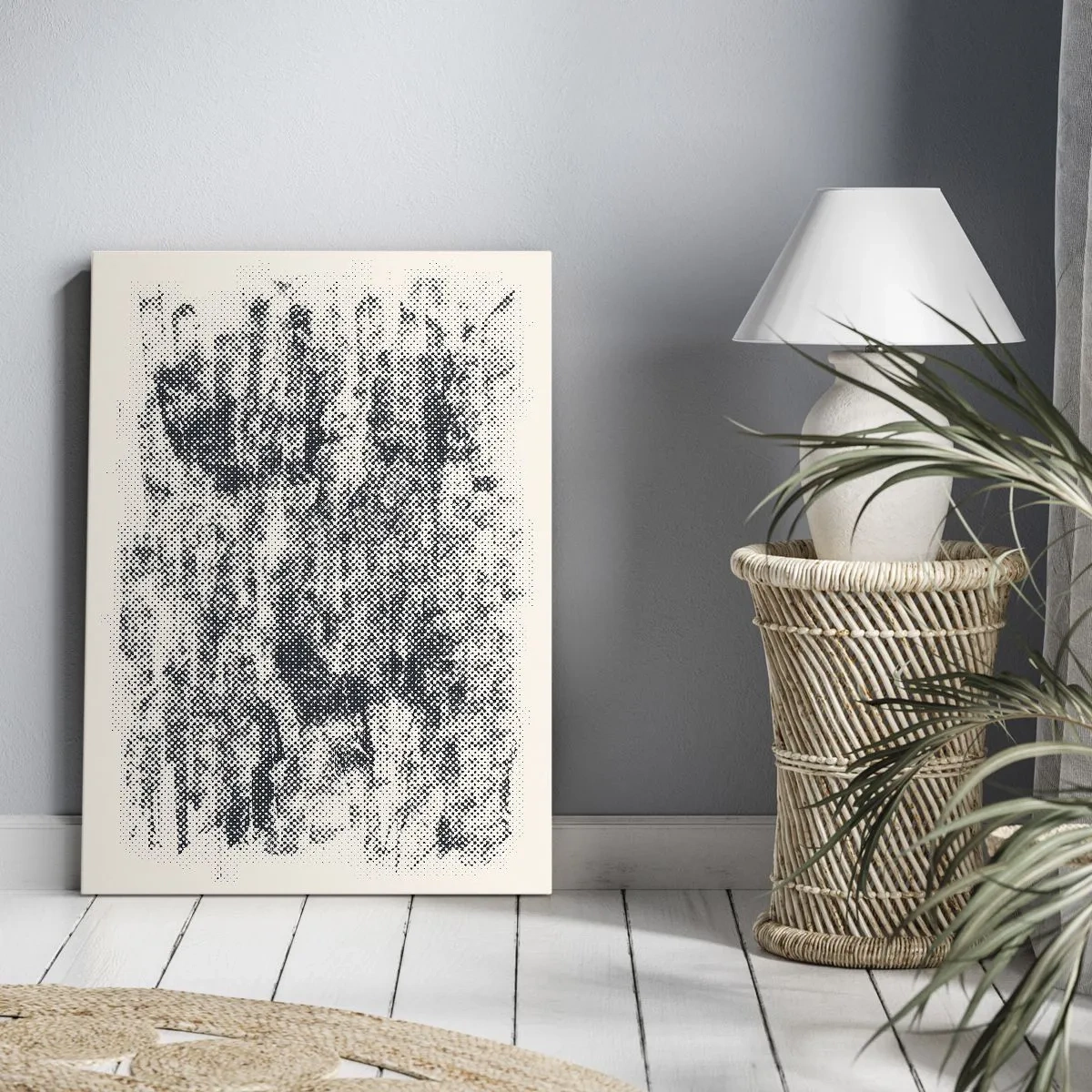 Impression sur toile - Image sur toile - Composition brumeuse abstraite dans des tons de gris - 70x100cm - Composition brumeuse - Décoration murale moderne pour le salon et la chambre ARTTOR