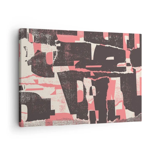 Impression sur toile - Image sur toile - Une composition abstraite dans les tons de rose et de marron. - 70x50cm - Tout ce tapage - Décoration murale moderne pour le salon et la chambre ARTTOR