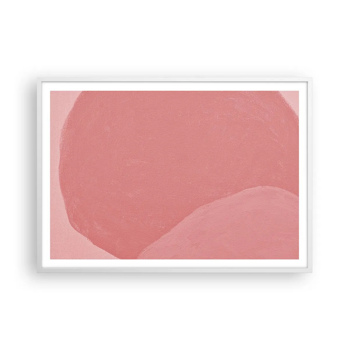 Affiche dans un cadre blanc - Poster - Composition organique en rose - 100x70 cm