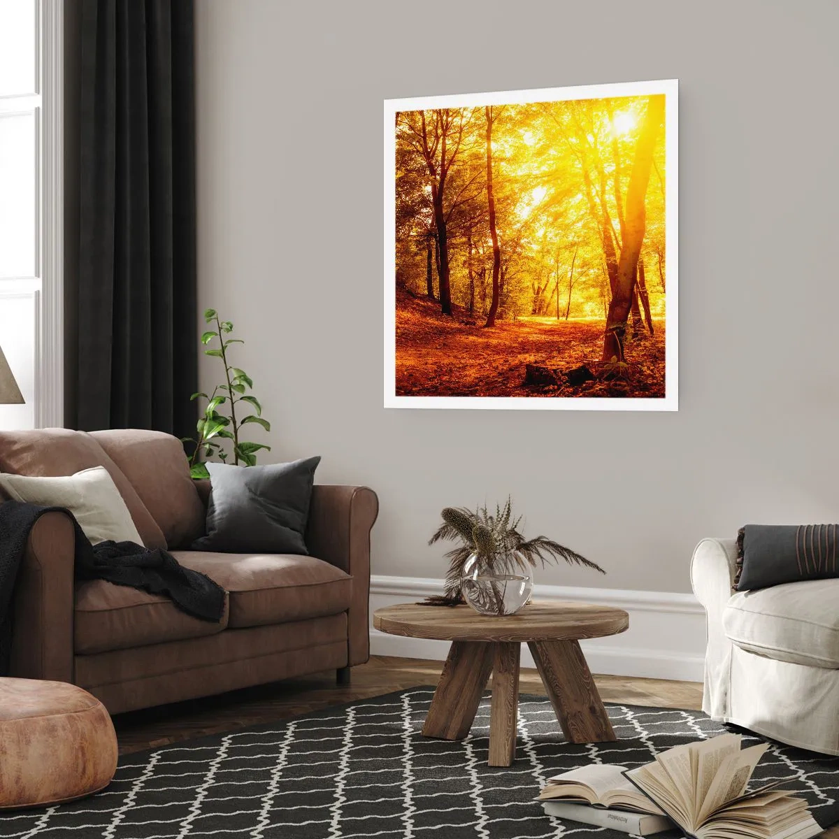 Affiche - Poster - Vers la clairière dorée - 30x30 cm