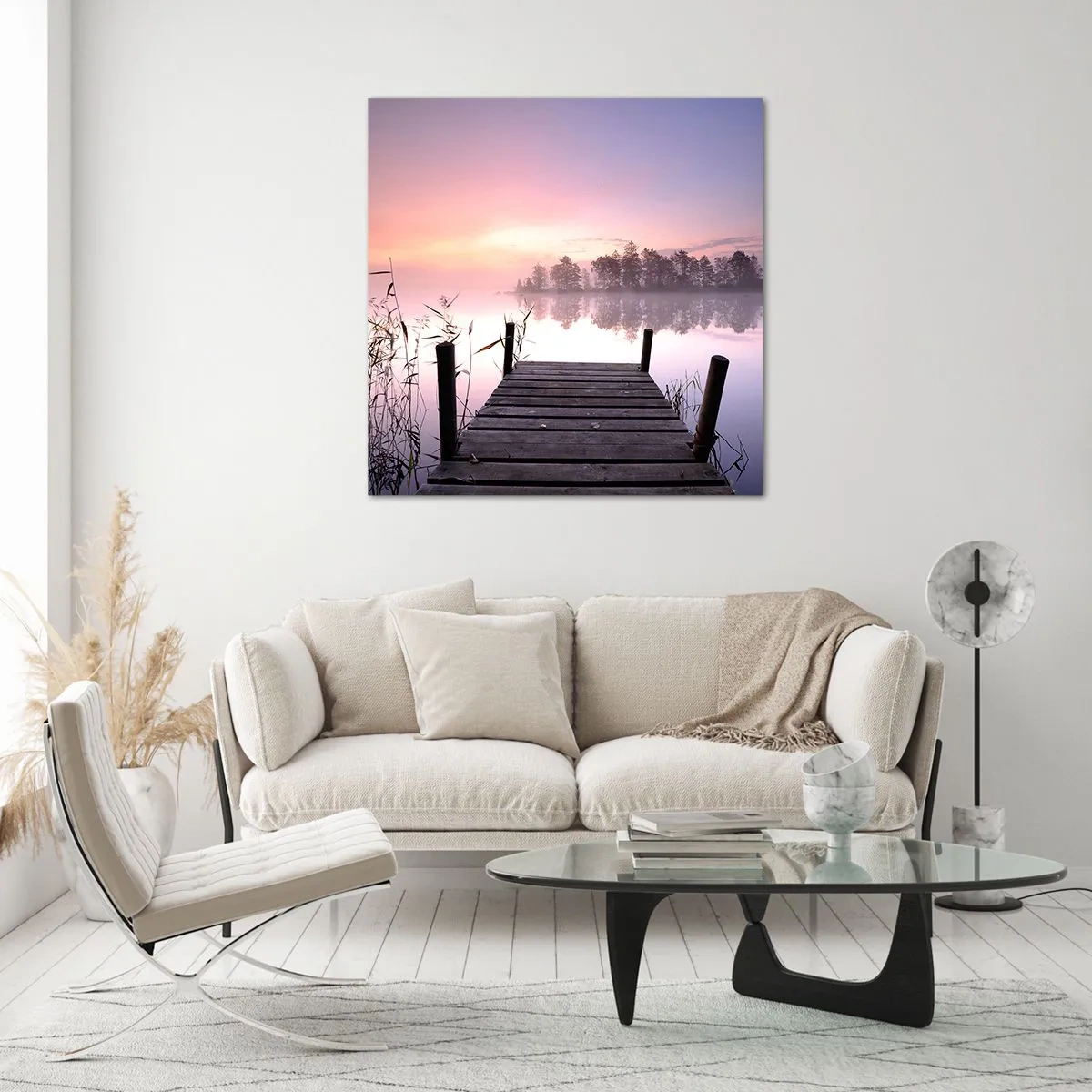 Impression sur verre - Image sur verre - De la brume lilas… - 60x60 cm