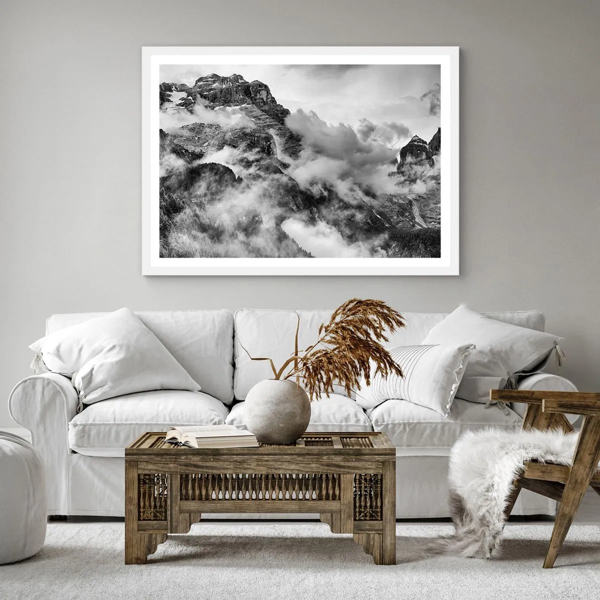 Affiche dans un cadre blanc - Poster - Belle et cruelle - 30x30 cm