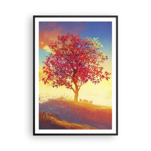 Affiche dans un cadre noir - Poster - Pèlerin à destination - 70x100 cm