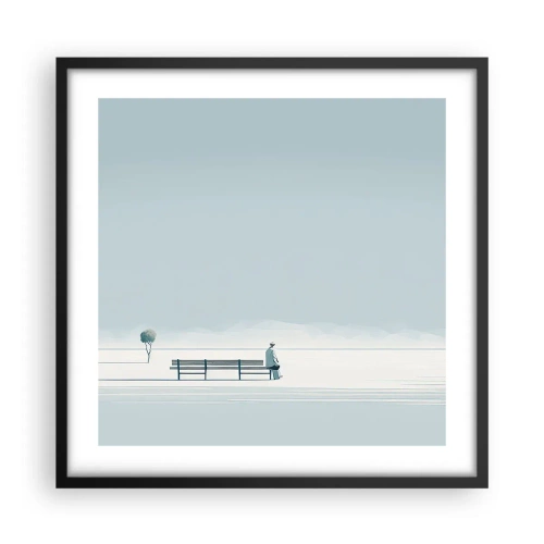 Affiche dans un cadre noir - Poster - Oui, j'attends. - 50x50 cm