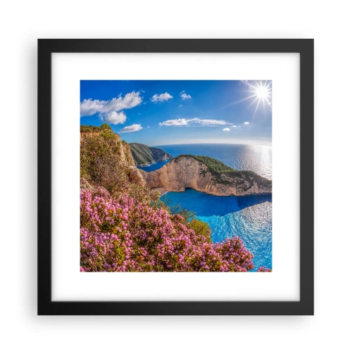 Affiche dans un cadre noir - Poster - Mes super vacances grecques - 30x30 cm