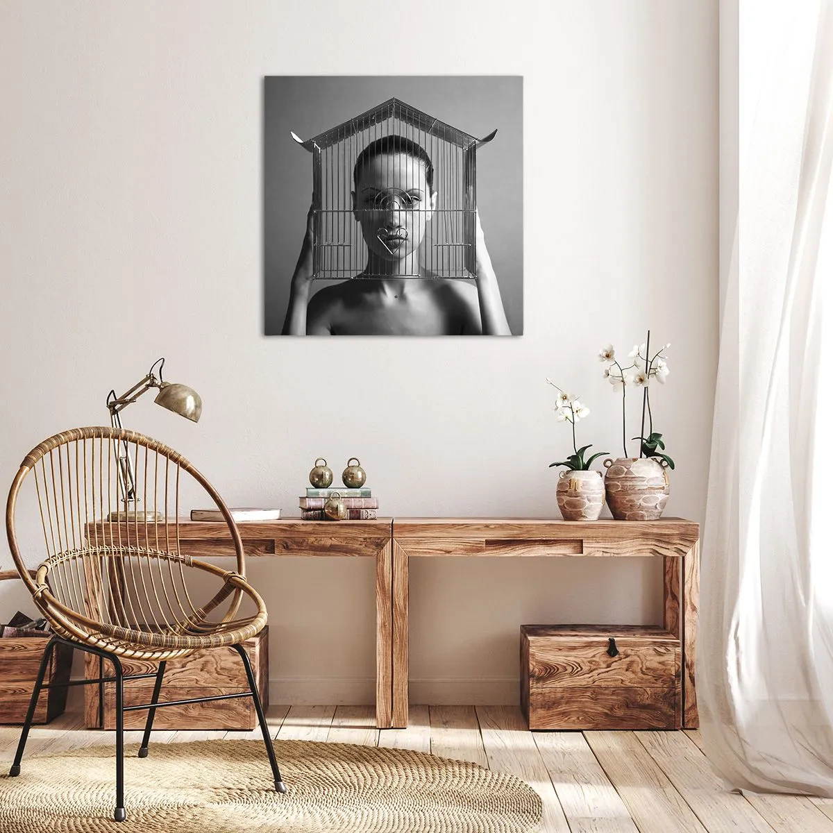 Impression sur toile - Image sur toile - Portrait un peu surréaliste - 30x30 cm