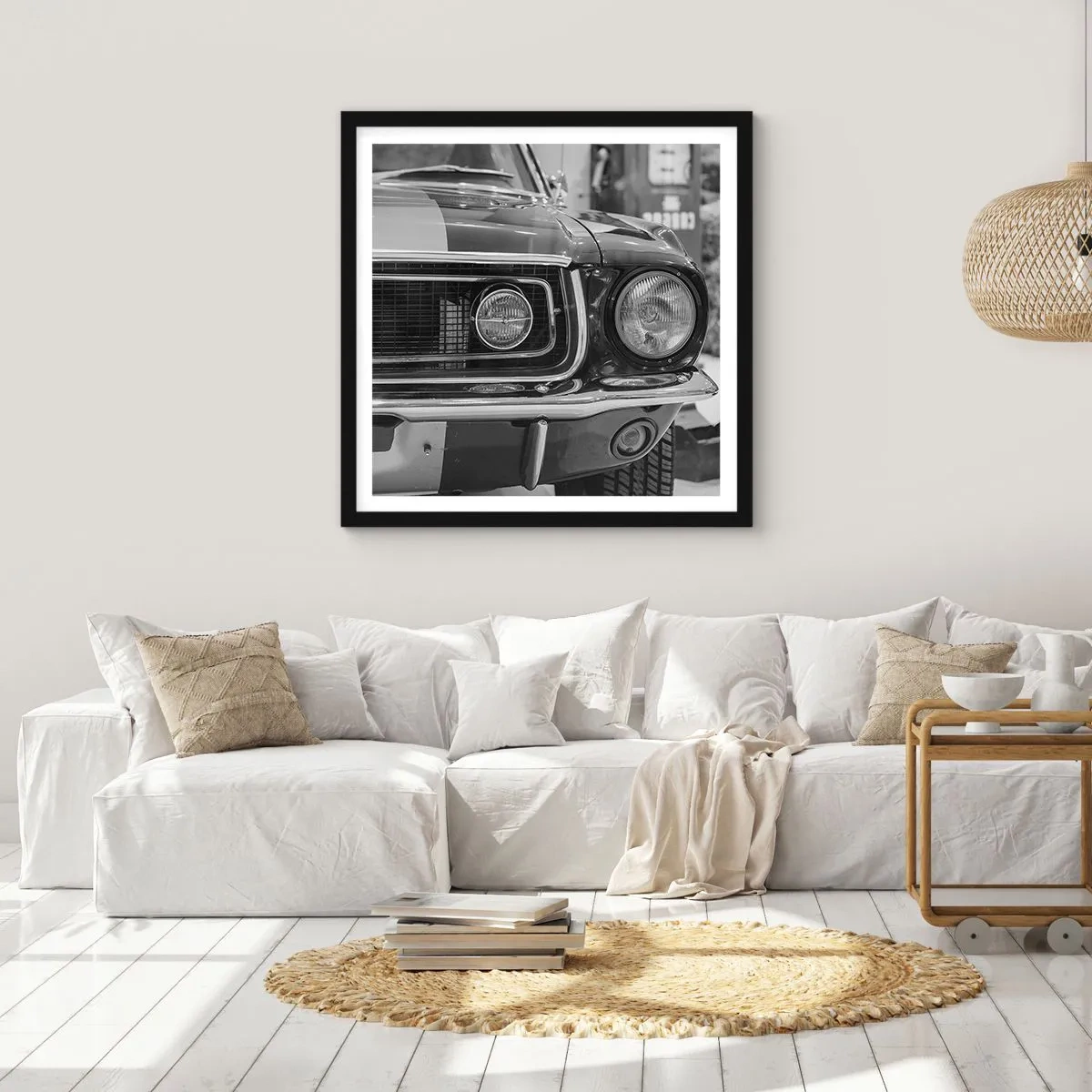 Affiche dans un cadre noir - Poster - Conduire dur - 60x60 cm