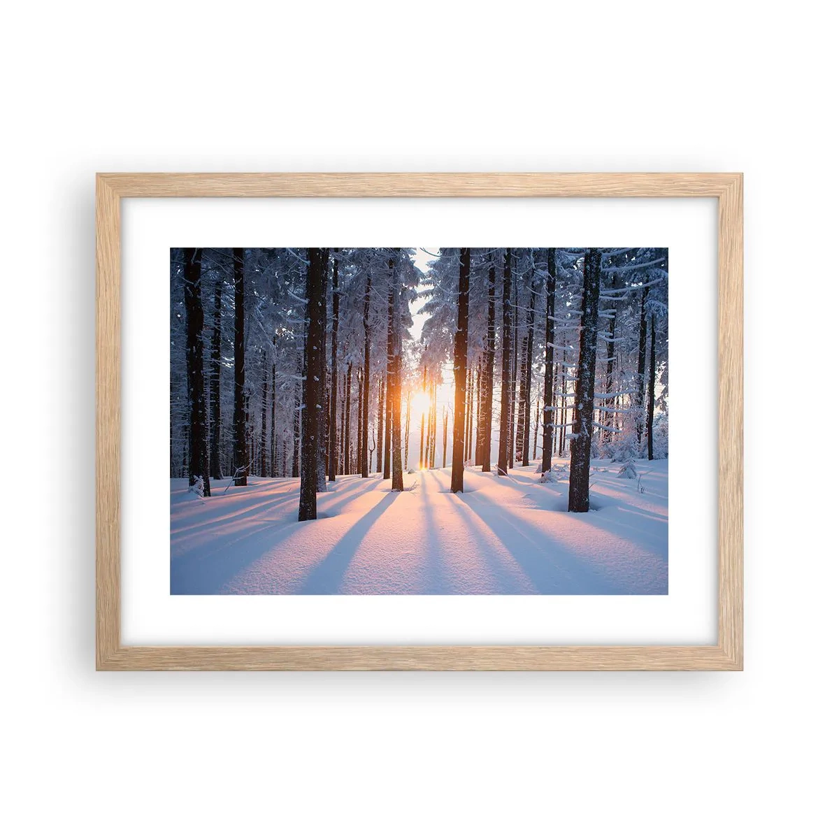 Affiche dans un chêne clair - Poster - Clairement en noir et blanc - 40x30 cm