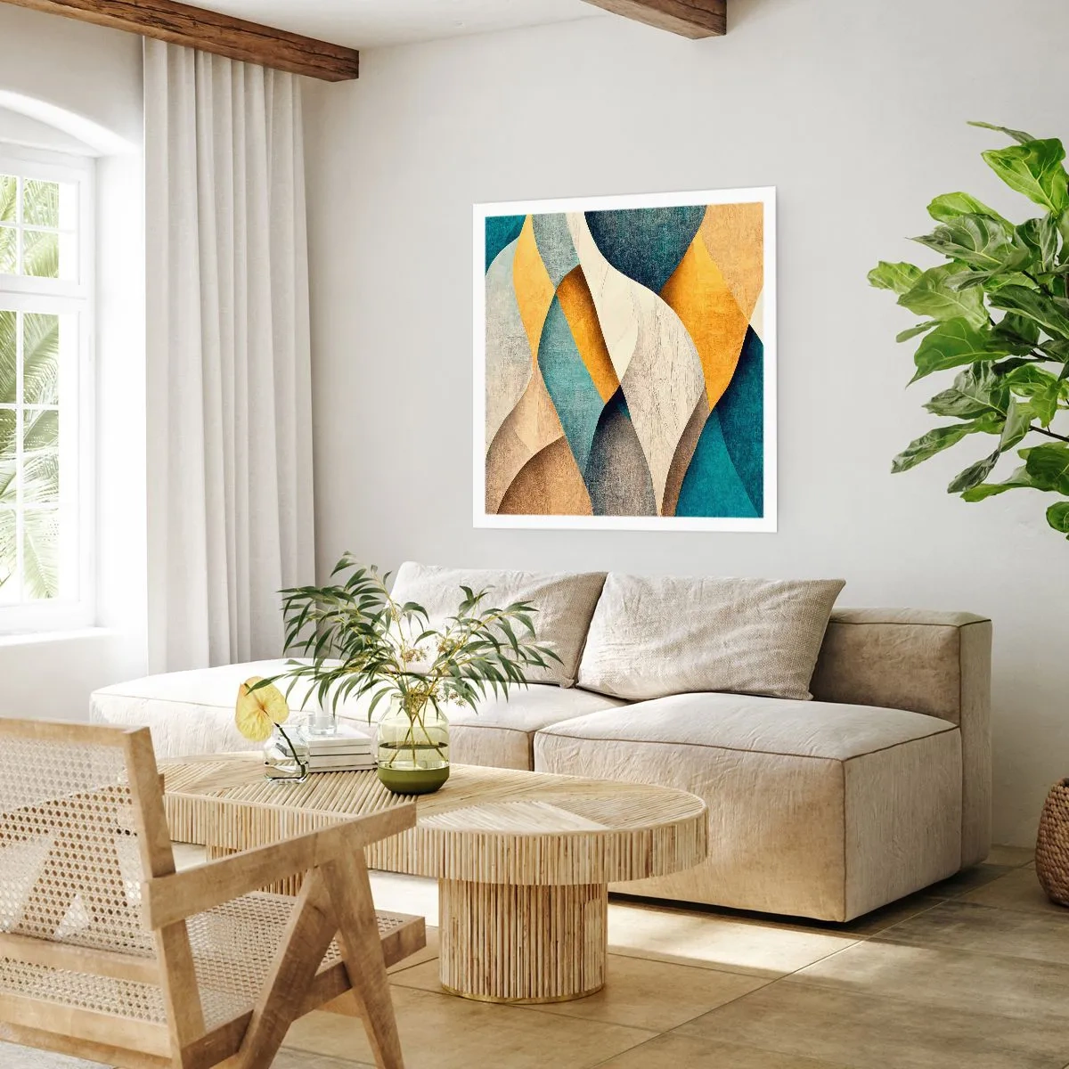 Affiche - Poster - Rythme et vague - 60x60 cm