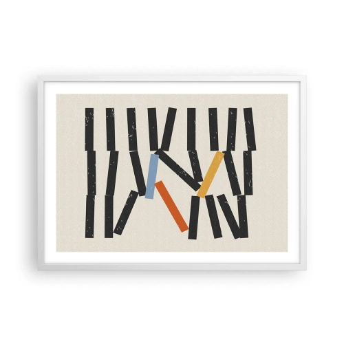 Affiche dans un cadre blanc - Poster - Dominos – composition - 70x50 cm