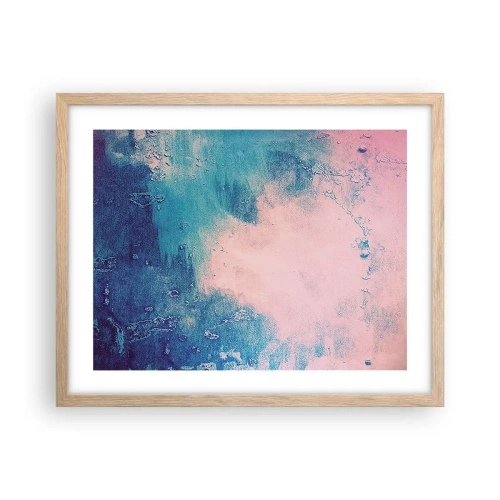 Affiche dans un chêne clair - Poster - Etreintes bleues - 50x40 cm