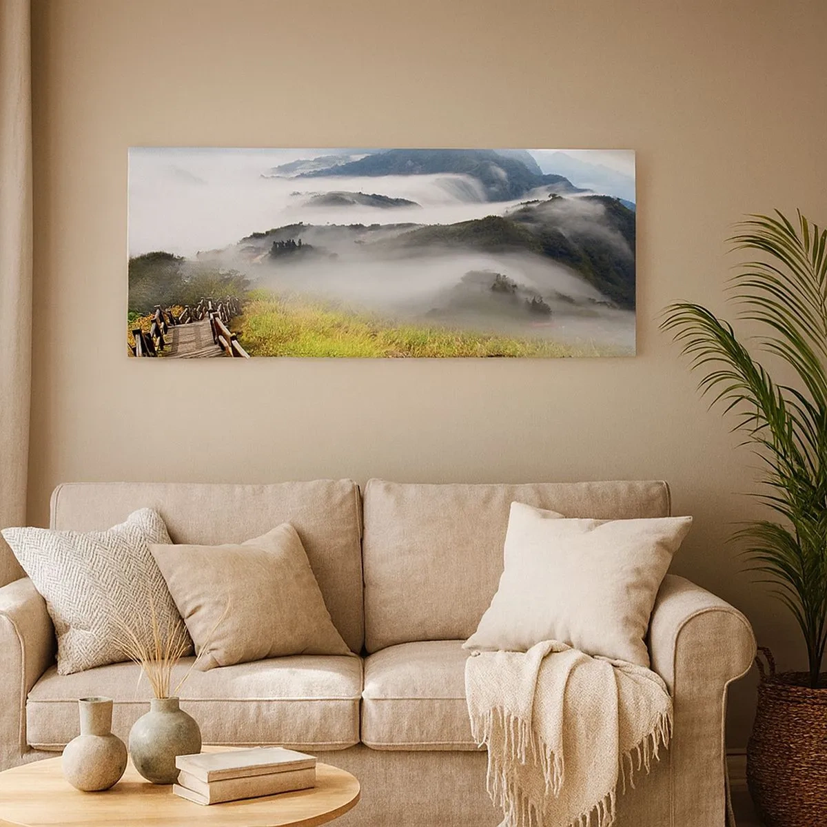 Impression sur toile - Image sur toile - Tissé d'éblouissement et de brouillard - 100x40 cm