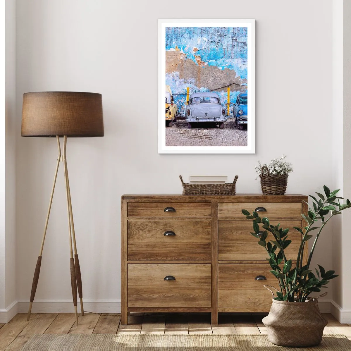 Affiche dans un cadre blanc - Poster - Rencontre de vétérans - 70x100 cm