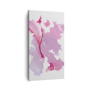 Impression sur toile - Image sur toile - Carte du monde rose - 45x80 cm