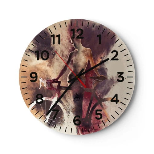 Horloge murale - Pendule murale - Une âme de vélo aux formes marbrées - 40x40 cm