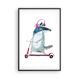 Affiche dans un cadre noir - Poster - La joie du blaireau - 61x91 cm