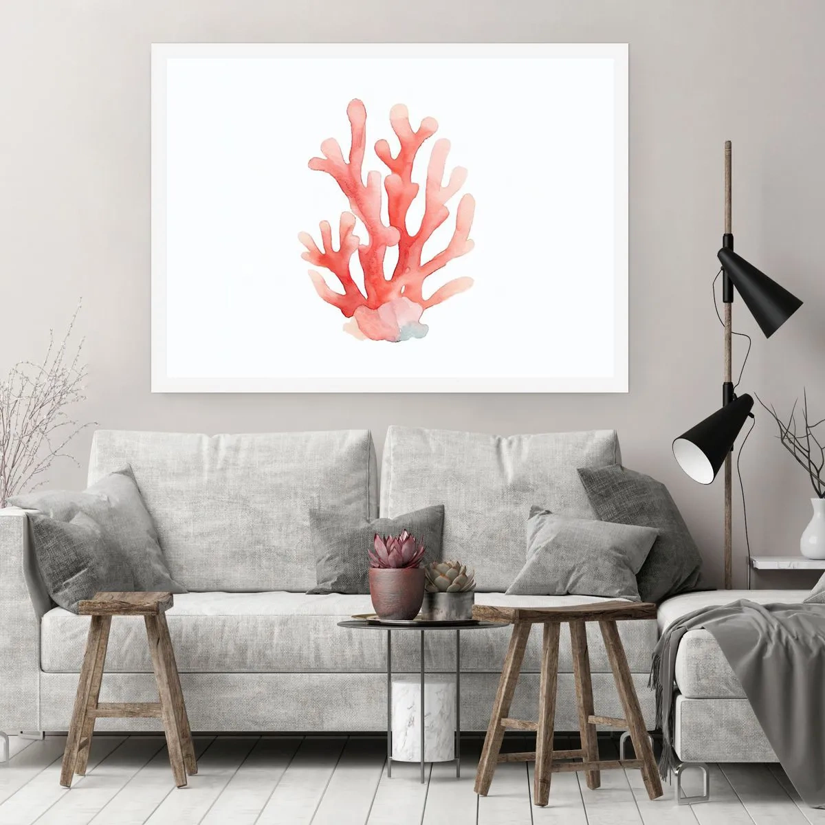 Affiche - Poster - Corail couleur corail - 91x61 cm