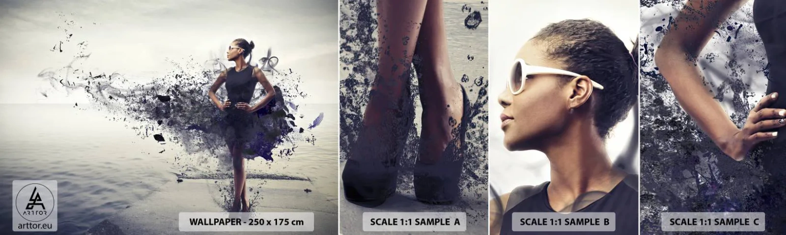 Échantillon De Papier Peint Standard Eco - Vénus africaine - Femme, Abstraction, Modèle - 100x30 cm