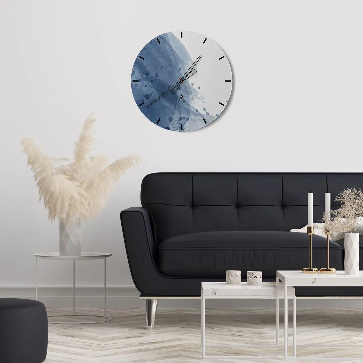 Horloge murale - Pendule murale - Tulle bleu - 40x40 cm