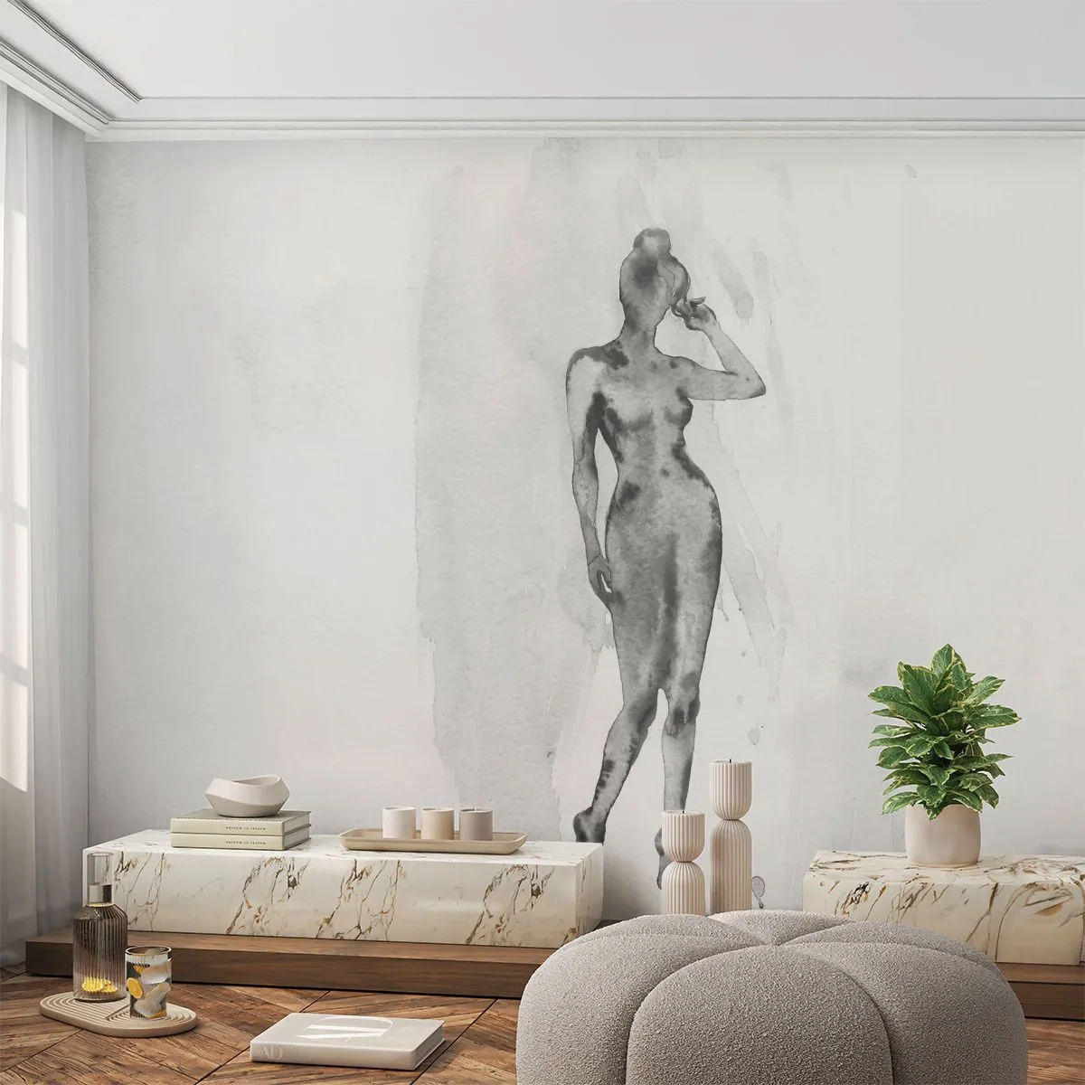 Papier Peint Autocollant Deluxe Sticker - Etude de l'idéal de la féminité - Femme, Corps féminin, Graphique - 250x175 cm