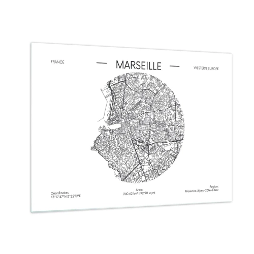 Impression sur verre - Image sur verre - Anatomie de Marseille - 70x50 cm
