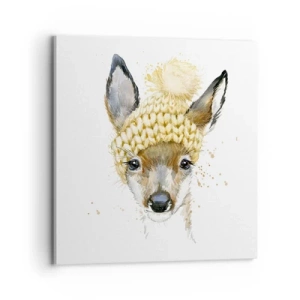 Impression sur toile - Image sur toile - Pour l'hiver dans la forêt enneigée - 70x70 cm