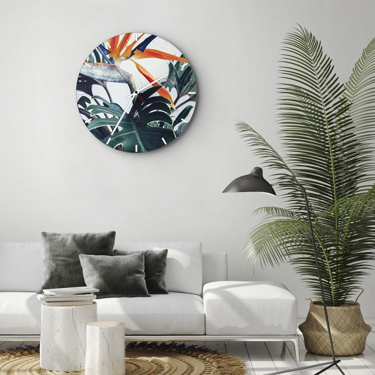 Horloge murale - Pendule murale - Le buisson oiseaux - 40x40 cm