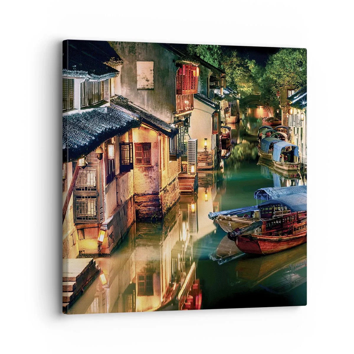 Impression sur toile - Image sur toile - Soirée dans une rue chinoise - 30x30 cm