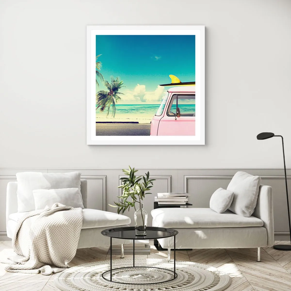 Affiche dans un cadre blanc - Poster - Il est temps de commencer les vacances - 30x30 cm